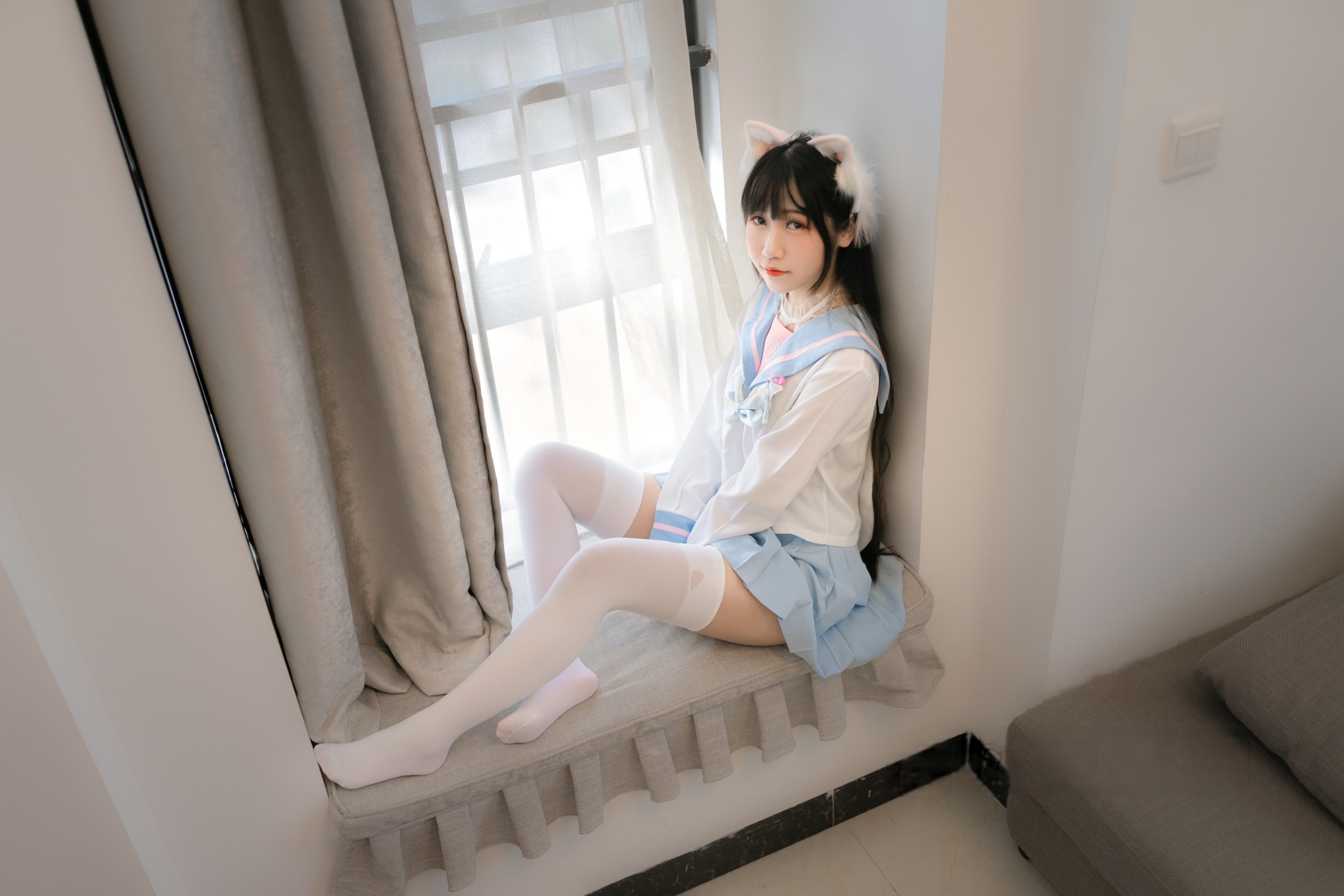 图片[1]-不呆猫 – NO.061 白色兔子JK[63P]-XikXak